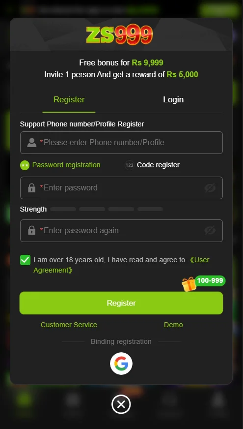 ZS999 Game Register